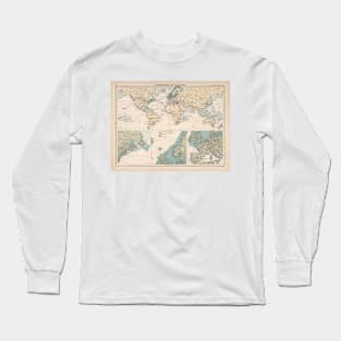 Old World Fisheries Map (1907) Vintage Global Fishing & Fisherman Trade Atlas Long Sleeve T-Shirt